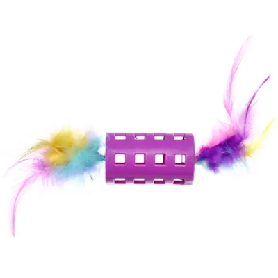 Игрушка для кошек валик «МУРОЧКИН», цвет фиолетовый, с бубенчиком, 5,8*3,5см