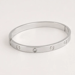 Жесткий браслет «Love Crystal» Silver