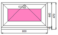 Пластиковое окно 440 х 800 фрамуга (форточка) ТермА Эко