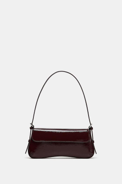 ZARA СУМКА С КЛАПАНОМ ЧЕРЕЗ ПЛЕЧО, БОРДОВО-КРАСНЫЙ