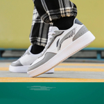 LiNing Li Ning Duda casual all-match white shoes, non-slip, wear-resistant, breathable, increased low-top sneakers, white gray