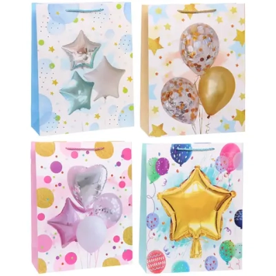 Пакет подарочный «Воздушные шары» 31*40*12 см, микс