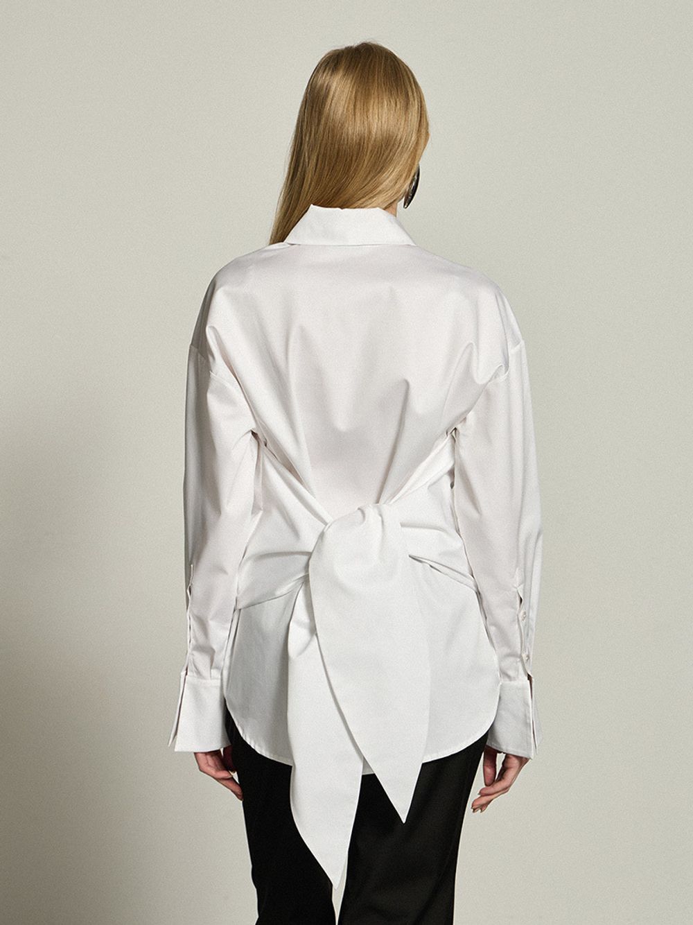 Рубашка с завязками белая хлопок