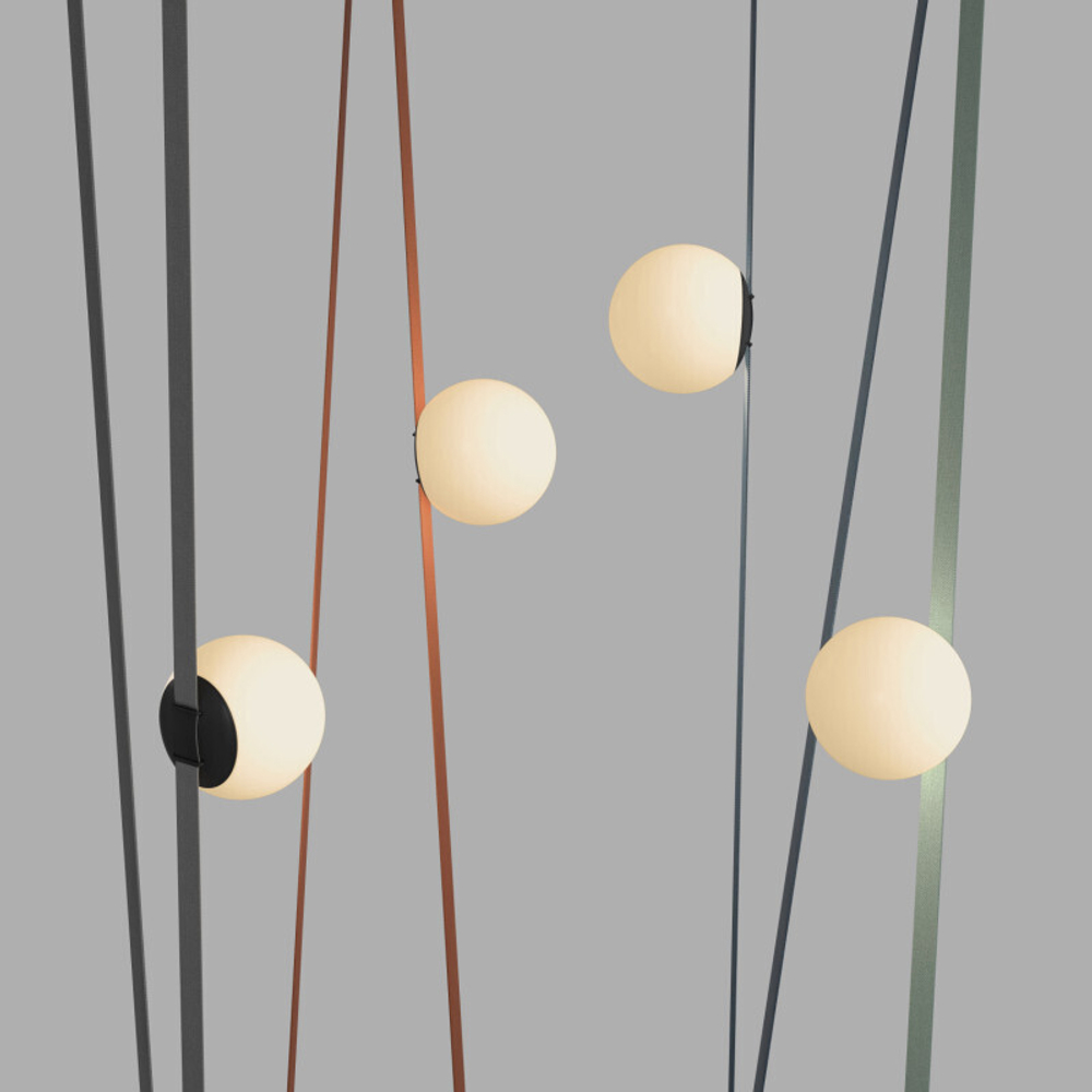 DK5551-BK Cветильник для трека-ремня Belty, серия Orb, со светодиодом, D150*H147мм, 48V DC, 10W, RA90, 120°, 3000K, IP20, белый, акрил