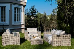 "Тито" лаунж-зона из искусственного ротанга, цвет серый