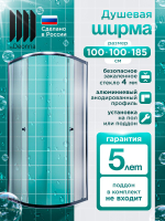 Душевая ширма DIONRIA (100х100) прозрачное стекло, профиль хром