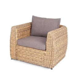 "Кальяри" кресло из искусственного ротанга (гиацинт), цвет соломенный