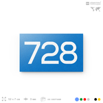 Номер на дверь 728, табличка на дверь для офиса, квартиры, кабинета, аудитории, склада, голубая 120х70 мм, Айдентика Технолоджи