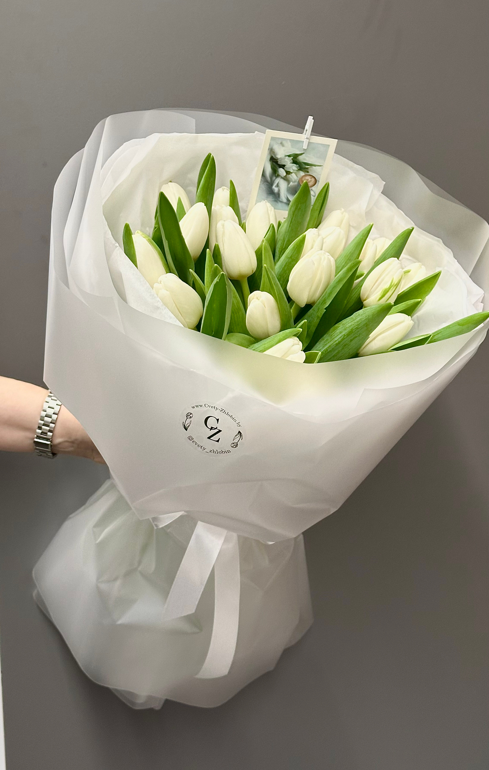 Букет белых тюльпанов (23 шт)