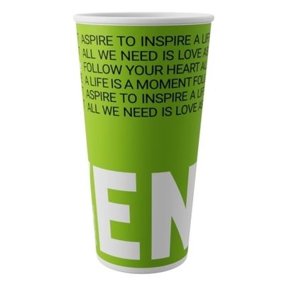 Стаканы бумажные однослойные 500мл DPE22 зелёные "Enjoy new" (50/1000шт)