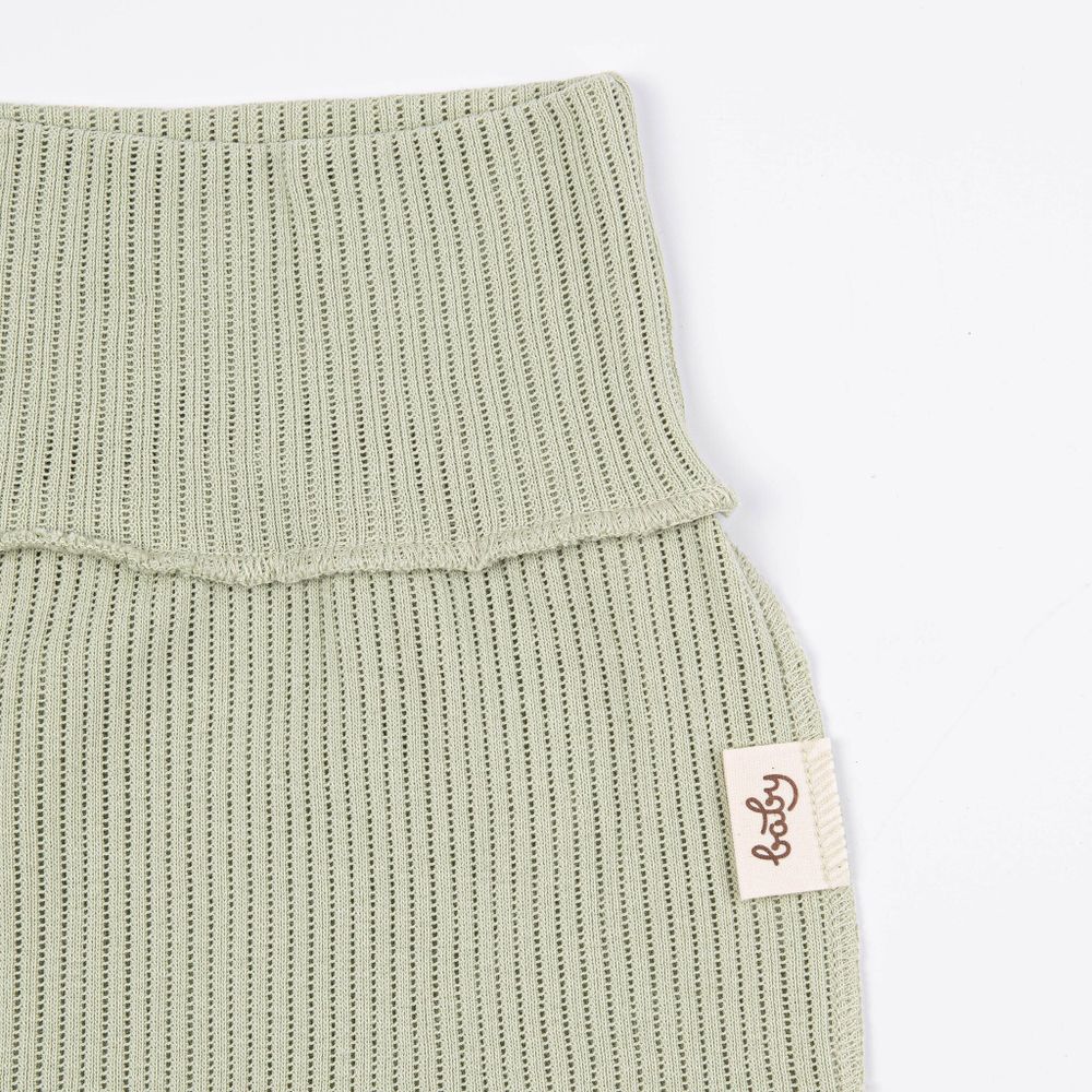 Легинсы "Шалфей" из хлопка в рубчик 0+