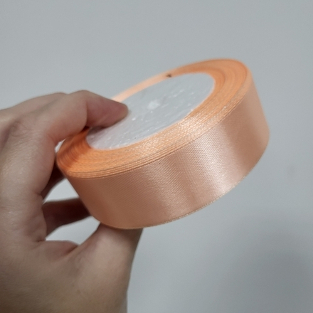 Лента атласная 25 мм Персиковая, 23 м