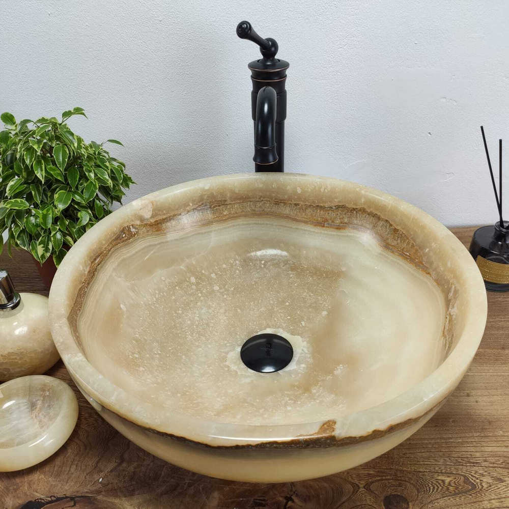 Раковина из оникса Bowl Yellow TinLip BO-60983 45*45*17