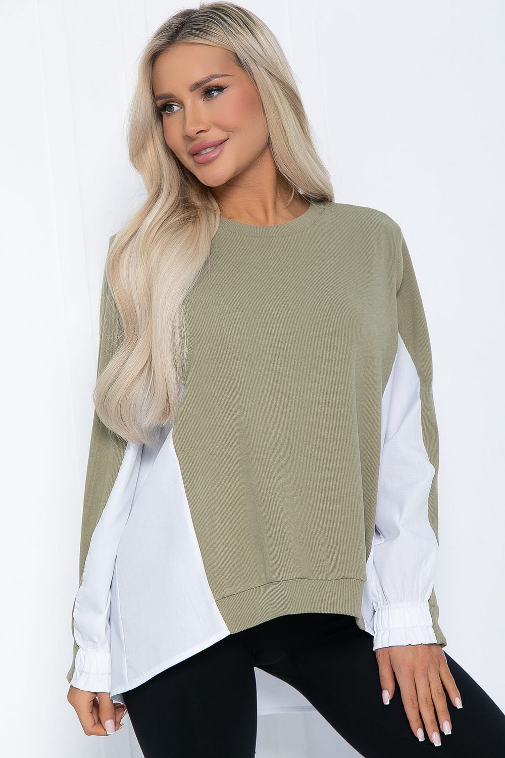 Джемпер Адина (оливково-белый) Б12209-5 LT Collection