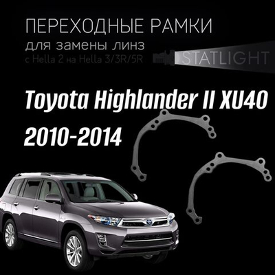 Переходные рамки для замены линз в фарах Toyota Highlander II XU40 2010-2014