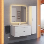 Тумба с раковиной для ванной Uperwood Modul 80 см, подвесная, матовая, белая