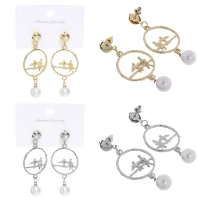 Серьги из гиппоалергенного сплава «ЭКЛАТТО», цвет серебро и золото, 5,5см