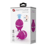 Лиловый двусторонний вибростимулятор клитора Pretty Love Gemini Ball BI-300001