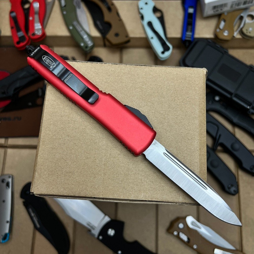 Нож Microtech Ultratech S/E - красная рукоять, клинок сатин RK-355