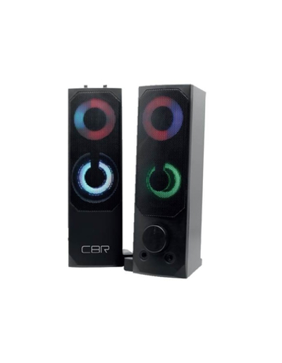 CBR CMS 514L Black, Акустическая система 2.0, питание USB, 2х3 Вт (6 Вт RMS), пластик, RGB-подсветка, конструкция-транформер, 3.5 мм лин. стереовход, регул. громк., длина кабеля 1,3 м, цвет чёрный