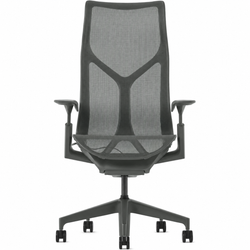 Кресло Herman Miller Cosm, высокая спинка, цвет Carbon, регулируемые подлокотники
