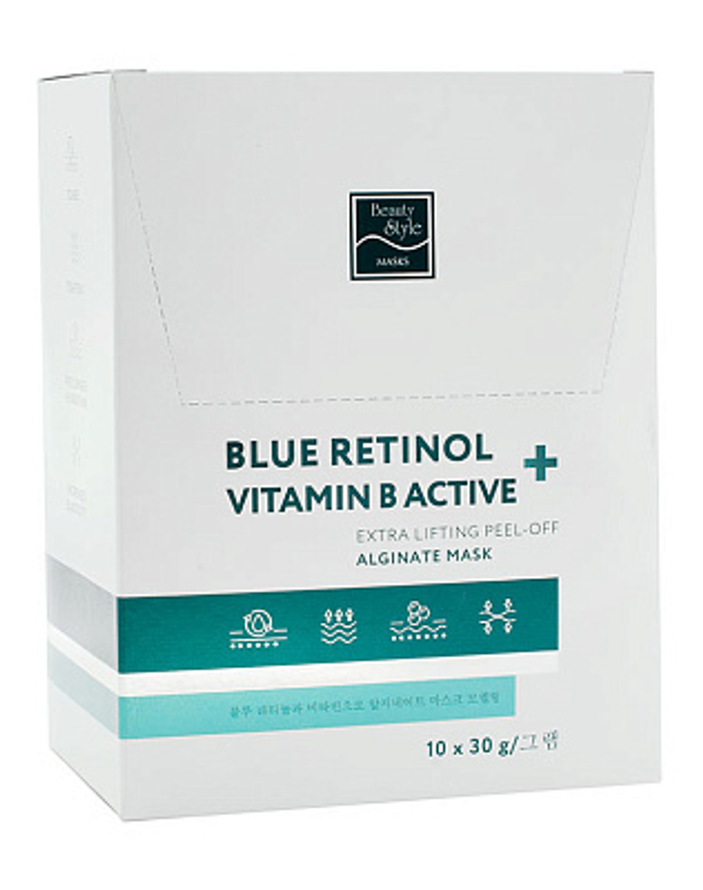 Альгинатная лифтинг-маска "Blue Retinol + Vitamin B Active" (блю ретинол плюс витамин Б) 30 гр*10 шт Beauty Stylе (упругость, тон, регенерация)