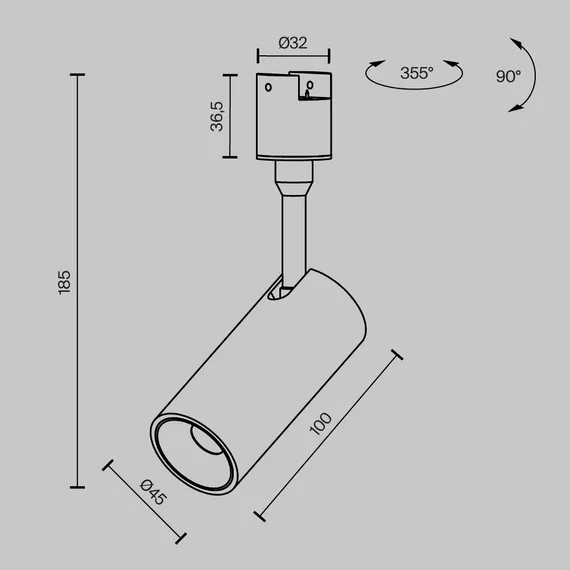 Трековый светильник Фокус / Focus Led Elasity 3000K 10Вт 36° Technical tr163-1-10w3k-m-b