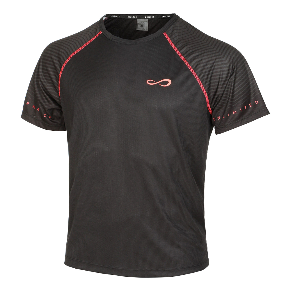 Мужское теннисное поло Endless Feisty Sleeves T-Shirt Men - Black, Neon Pink