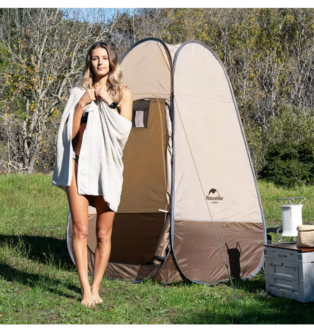 Палатка Naturehike быстрораскрываемая, душ-туалет, коричневый