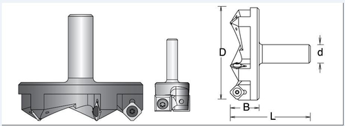 Фреза для выравнивания поверхности, слэбов со сменными ножами DIMAR 63x21x66x12 Z3 8073219