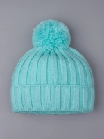 Шапка детская осенняя вязаная с помпоном