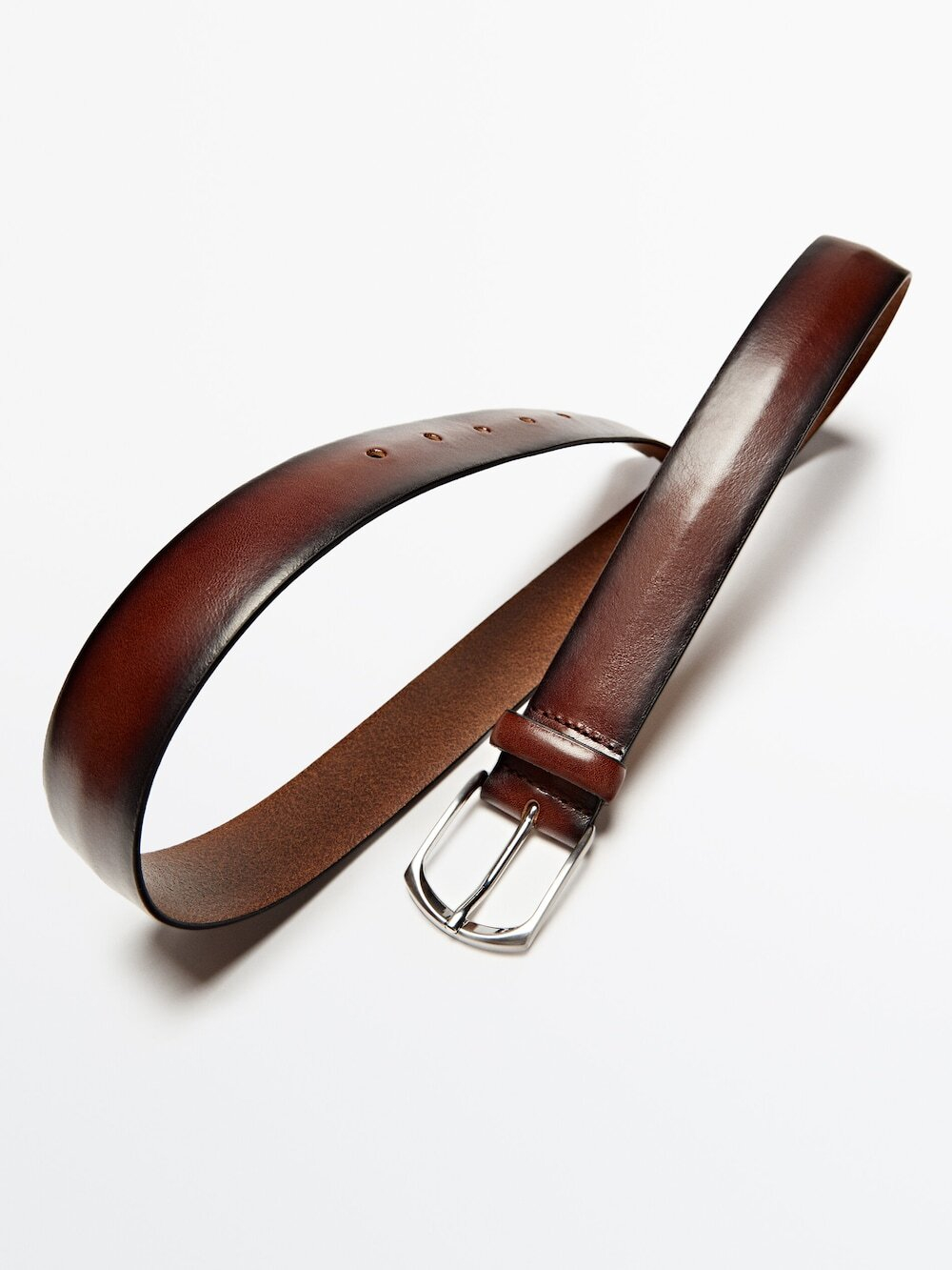 Massimo Dutti Ремень из мягкой кожи наппа, коричневый