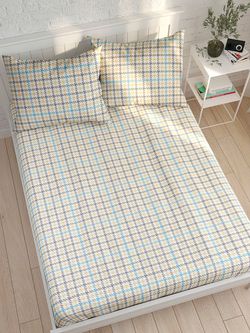 Постельное белье Сказка "Гусиная лапка" 2-спальный Наволочка 50х70 см 2 шт Простынь 240х215 см Пододеяльник 175х215 см, перкаль