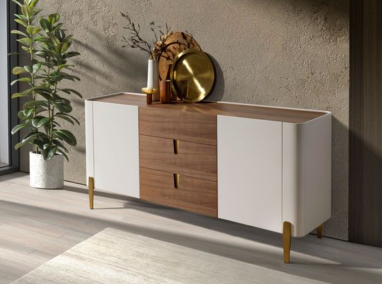 Сервант 3274 из ореха и бежевого дерева