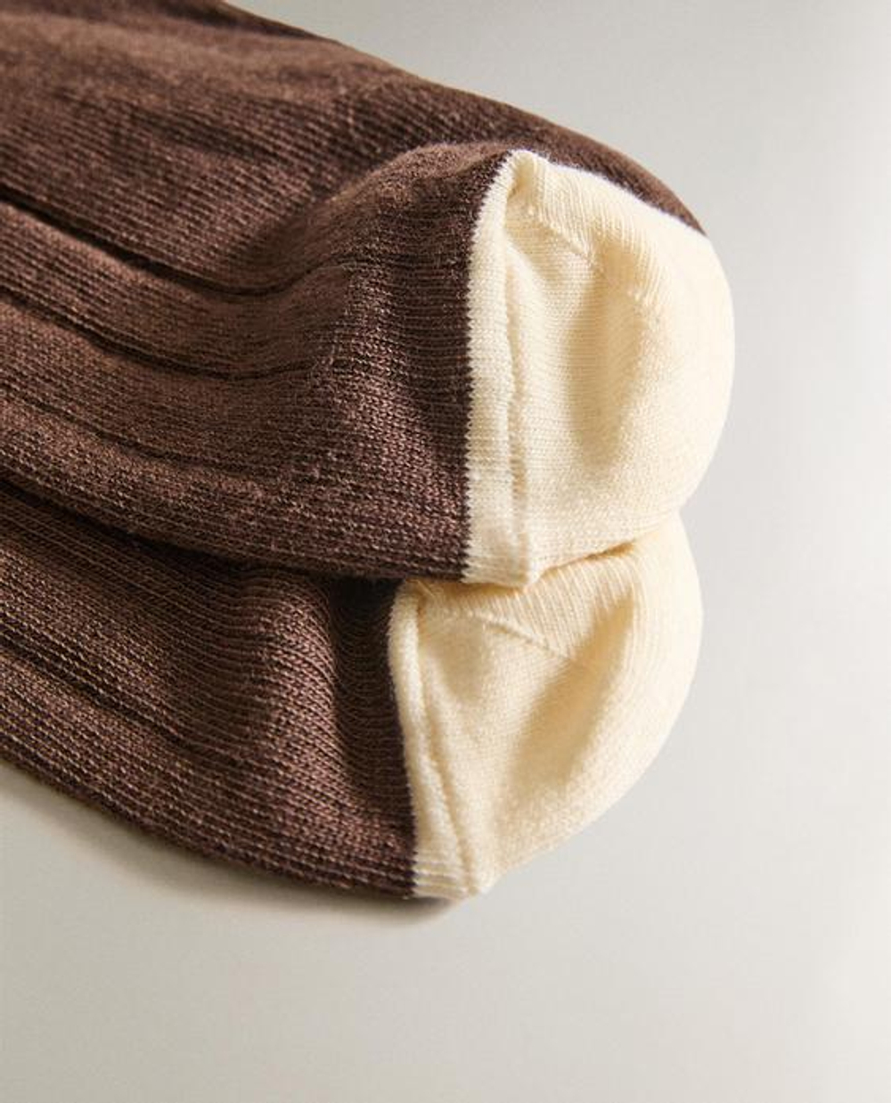 ZARA HOME ХЛОПКОВЫЕ НОСКИ ДЛЯ ГОЛЬФА, КОРИЧНЕВЫЙ