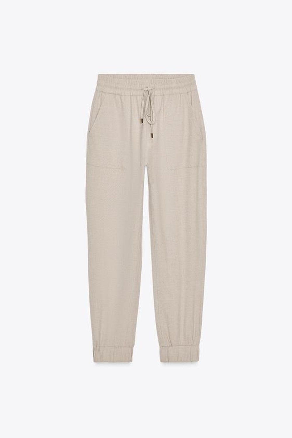 ZARA БРЮКИ С МАНЖЕТАМИ, ПЕСОЧНЫЙ МЕЛАНЖ