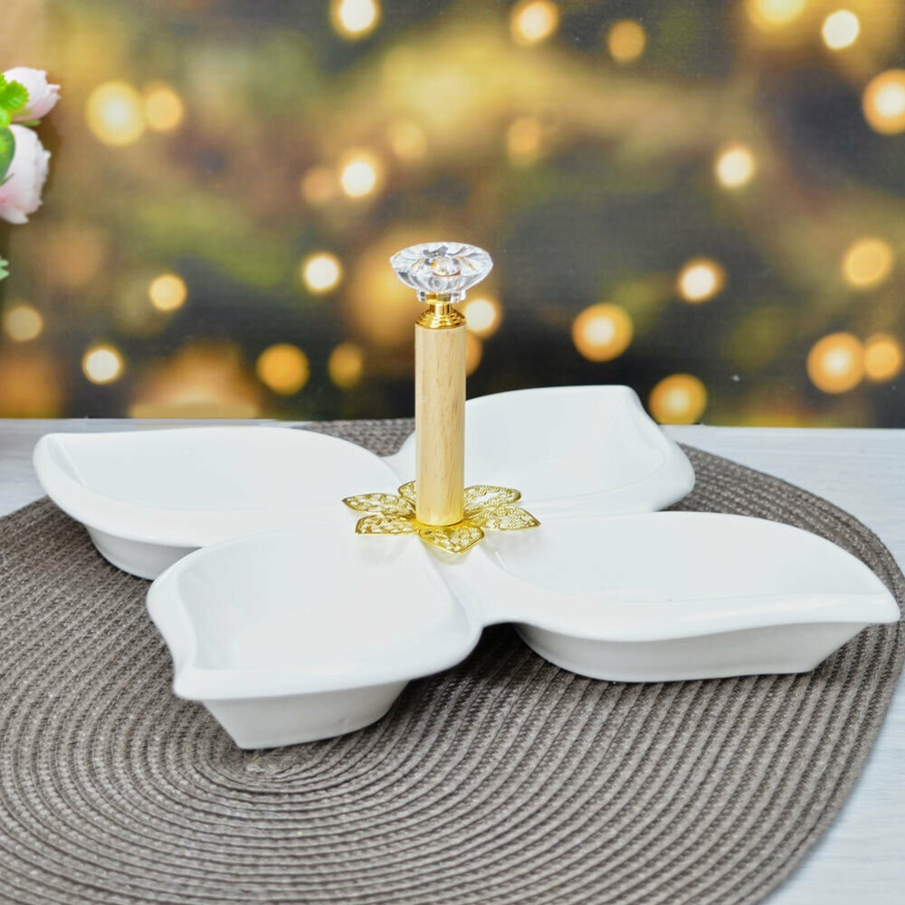 Менажница 4-х секционная 21см ZD20222