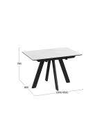 Стол кухонный Черный муар мрамор 120(160)х80х76 см