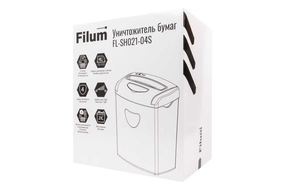 Уничтожитель бумаг  Filum FL-SH021-04S