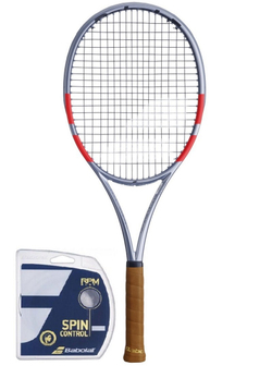 Теннисная ракетка Babolat Pure Strike 97 4-gen - grey/fluo strike + струны