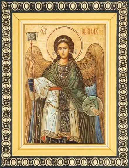 Икона "Архангел Гавриил" вид 2, 6х9 в раме 8х11