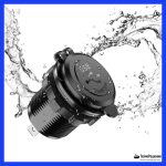 Гнездо зарядное, USB + 2 Type C + кнопка включения