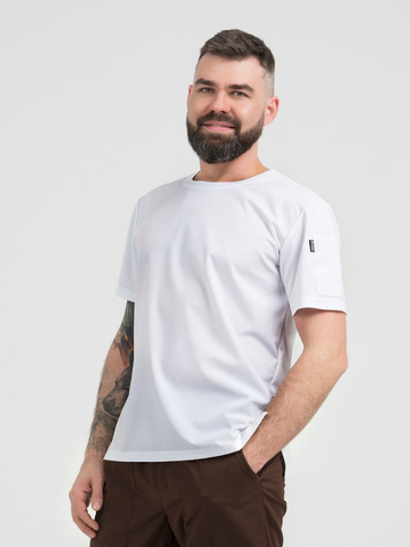 Футболка - китель повара мужской белый NVDesign