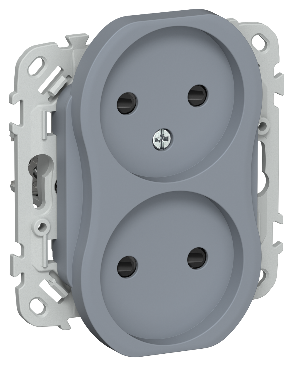 FLITE Розетка 2-местная без заземления с защитными шторками безвинтовое крепление 10А РСш02-1-ФлМ маренго IEK