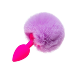 Анальная втулка розовая с заячим хвостом Small 7 см