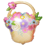 Шар Фольгированный Корзина с цветами (Ассорти)