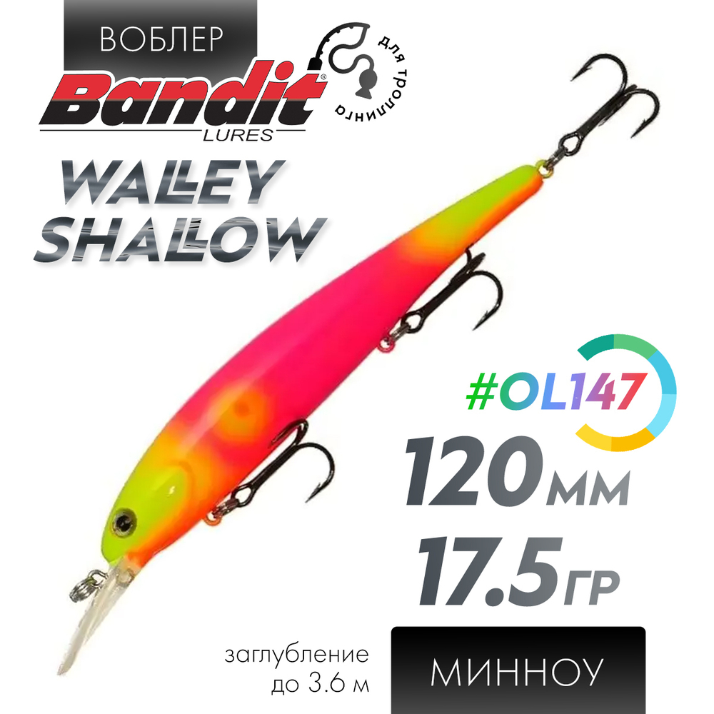 Воблер Bandit Walleye Shallow (120мм, 17.5гр)