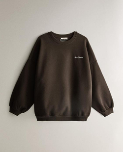 ZARA HOME ХЛОПКОВАЯ СПОРТИВНАЯ ТОЛСТОВКА, КОРИЧНЕВЫЙ