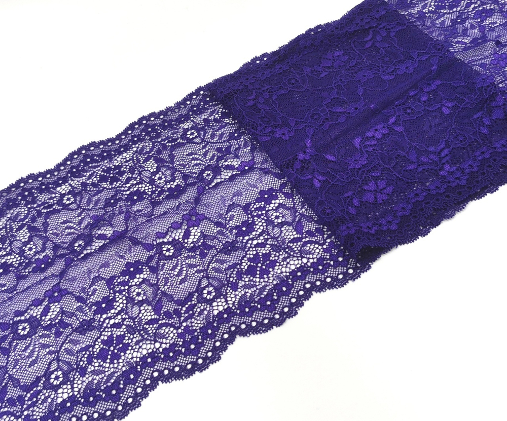 Эластичное кружево, ОПТ, 21 см, ярко-фиолетовое, (Арт: EK-2145), м