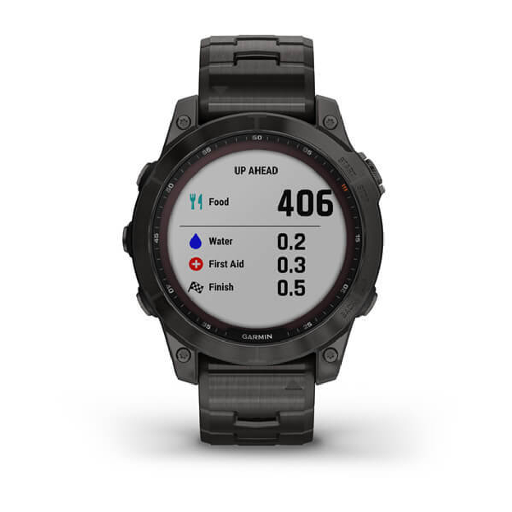 Умные часы Garmin Fenix 7 Sapphire Solar титановый угольно-серый DLC с угольно-серым титановым DLC браслетом